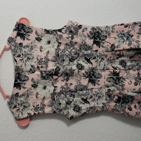 Pink, Grey, and Black Floral Dress - Picture 2 of 3